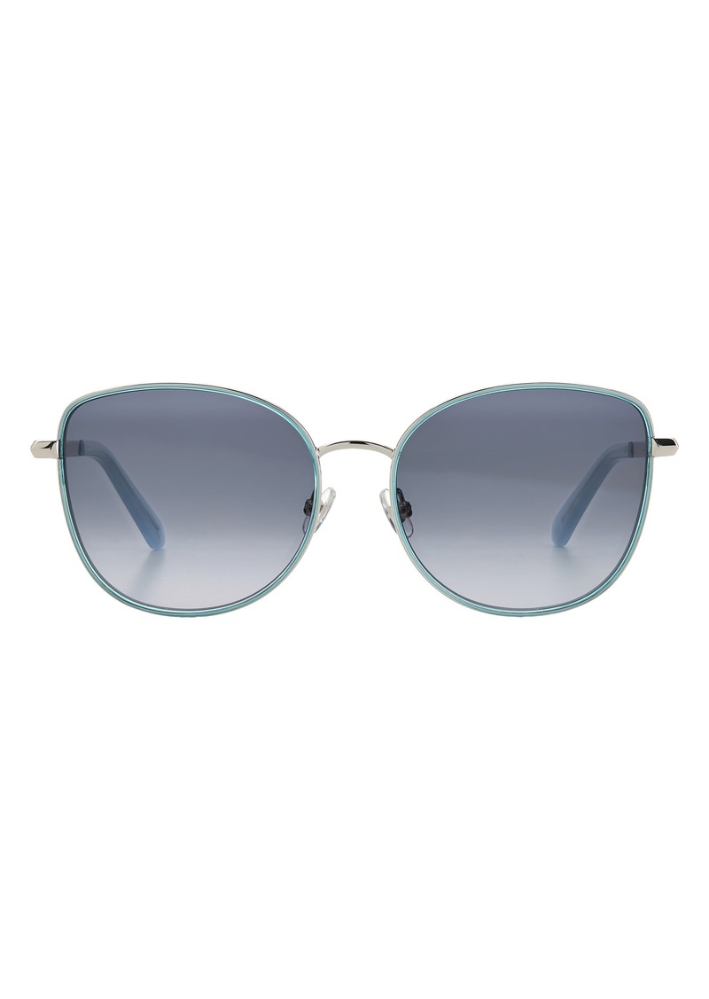 Kate Spade New York maryam 56mm gradient polarized cat eye sunglasses in Silver/Dark Grey Sf at Nordstrom Rack