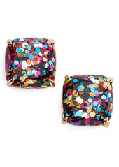kate spade new york mini small square stud earrings in Multi Glitter/Gold at Nordstrom