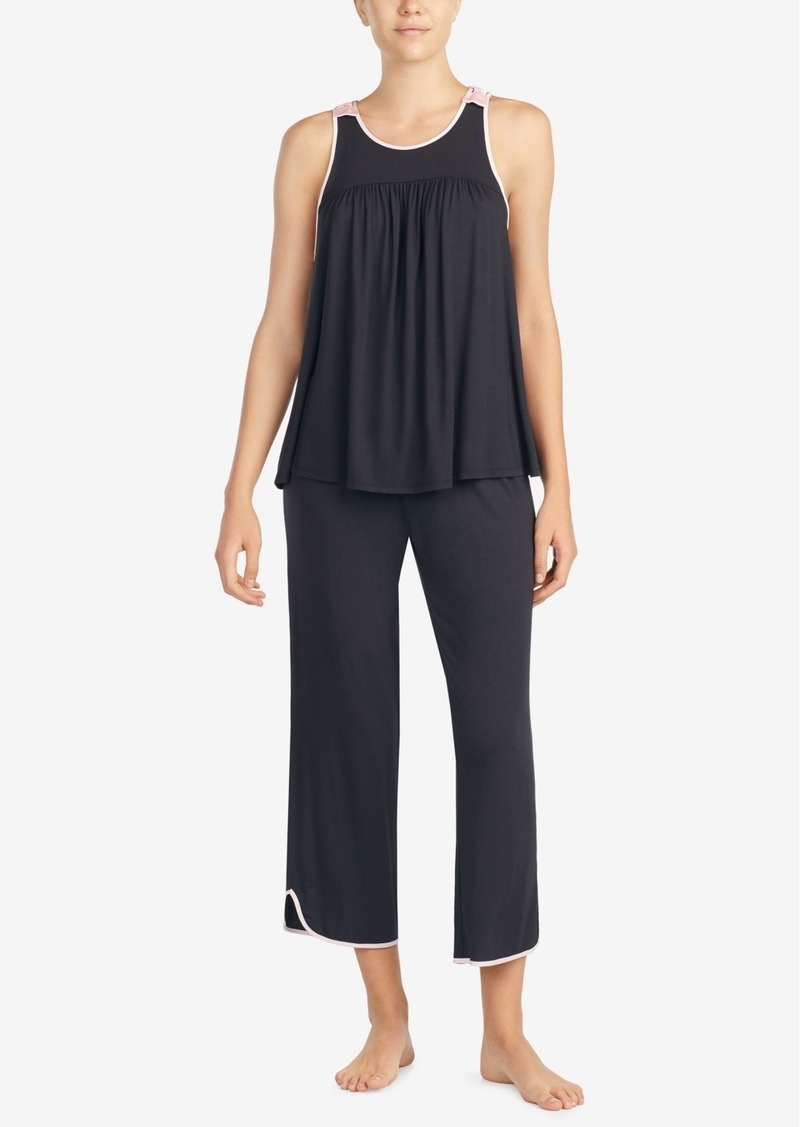 Kate Spade Women's Sleeveless Modal Knit Capri Pajama Set - Black