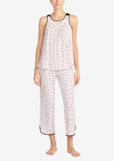 Kate Spade Women's Sleeveless Modal Knit Capri Pajama Set - Dot Pink