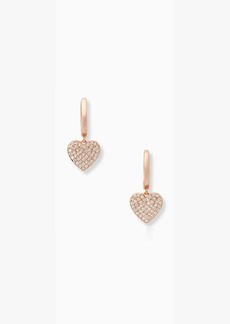 Kate Spade Yours Truly Pave Heart Drop Earrings