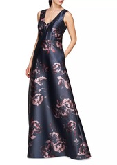 Kay Unger New York Alexandra Rose Print Gown