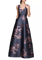 Kay Unger New York Alexandra Rose Print Gown