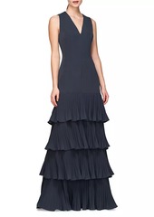 Kay Unger New York Angelique Tiered Ruffled Gown