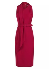 Kay Unger New York Annika Crepe Belted Sleeveless Midi-Dress