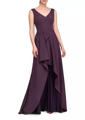 Kay Unger New York Aster Draped Flare Gown