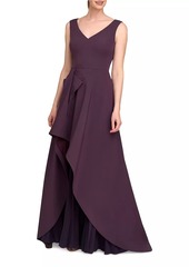 Kay Unger New York Aster Draped Flare Gown