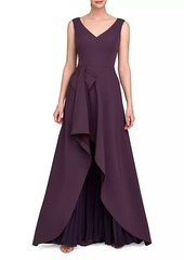 Kay Unger New York Aster Draped Flare Gown