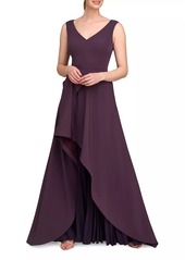 Kay Unger New York Aster Draped Flare Gown