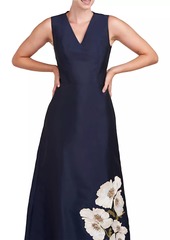 Kay Unger New York Aurelia Mikado V-Neck Gown