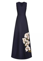 Kay Unger New York Aurelia Mikado V-Neck Gown