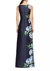 Kay Unger New York Barbara Hydrangea Mikado Walk-Thru Gown