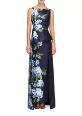 Kay Unger New York Barbara Hydrangea Mikado Walk-Thru Gown