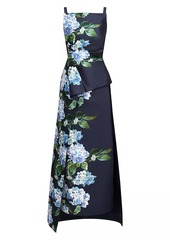 Kay Unger New York Barbara Hydrangea Mikado Walk-Thru Gown