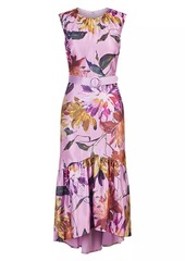 Kay Unger New York Beatrix Floral Organza High-Low Dress