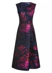 Kay Unger New York Beckett Monet Jacquard Midi-Dress