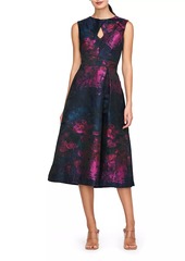 Kay Unger New York Beckett Monet Jacquard Midi-Dress