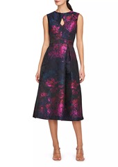 Kay Unger New York Beckett Monet Jacquard Midi-Dress