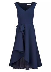 Kay Unger New York Begonia Ruffled A-Line Midi-Dress