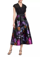 Kay Unger New York Brigid Peony Bouquet Print Cocktail Dress