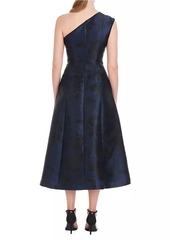 Kay Unger New York Carlan Floral Jacquard Midi-Dress