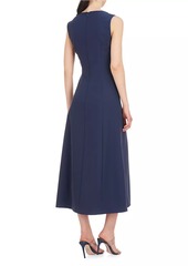 Kay Unger New York Danette Crepe Sleeveless Midi-Dress