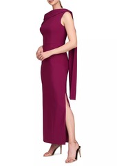 Kay Unger New York Dominica Asymmetric Crepe Gown