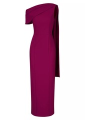 Kay Unger New York Dominica Asymmetric Crepe Gown