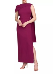 Kay Unger New York Dominica Asymmetric Crepe Gown