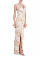 Kay Unger New York Donna Floral Jacquard Column Gown