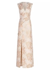 Kay Unger New York Donna Floral Jacquard Column Gown