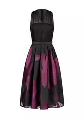 Kay Unger New York Ellis Floral Jacquard Organza Cocktail Dress