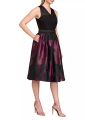 Kay Unger New York Ellis Floral Jacquard Organza Cocktail Dress