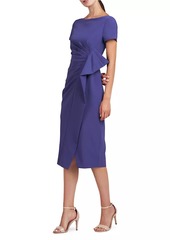 Kay Unger New York Farah Crepe Sheath Midi-Dress