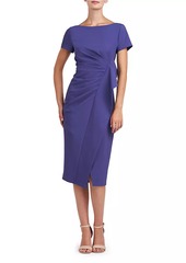 Kay Unger New York Farah Crepe Sheath Midi-Dress