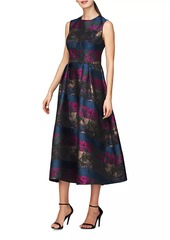 Kay Unger New York Faye Painterly Jacquard Cocktail Dress