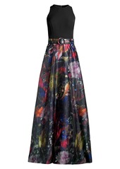 Kay Unger New York Floral Organza Gianna Gown