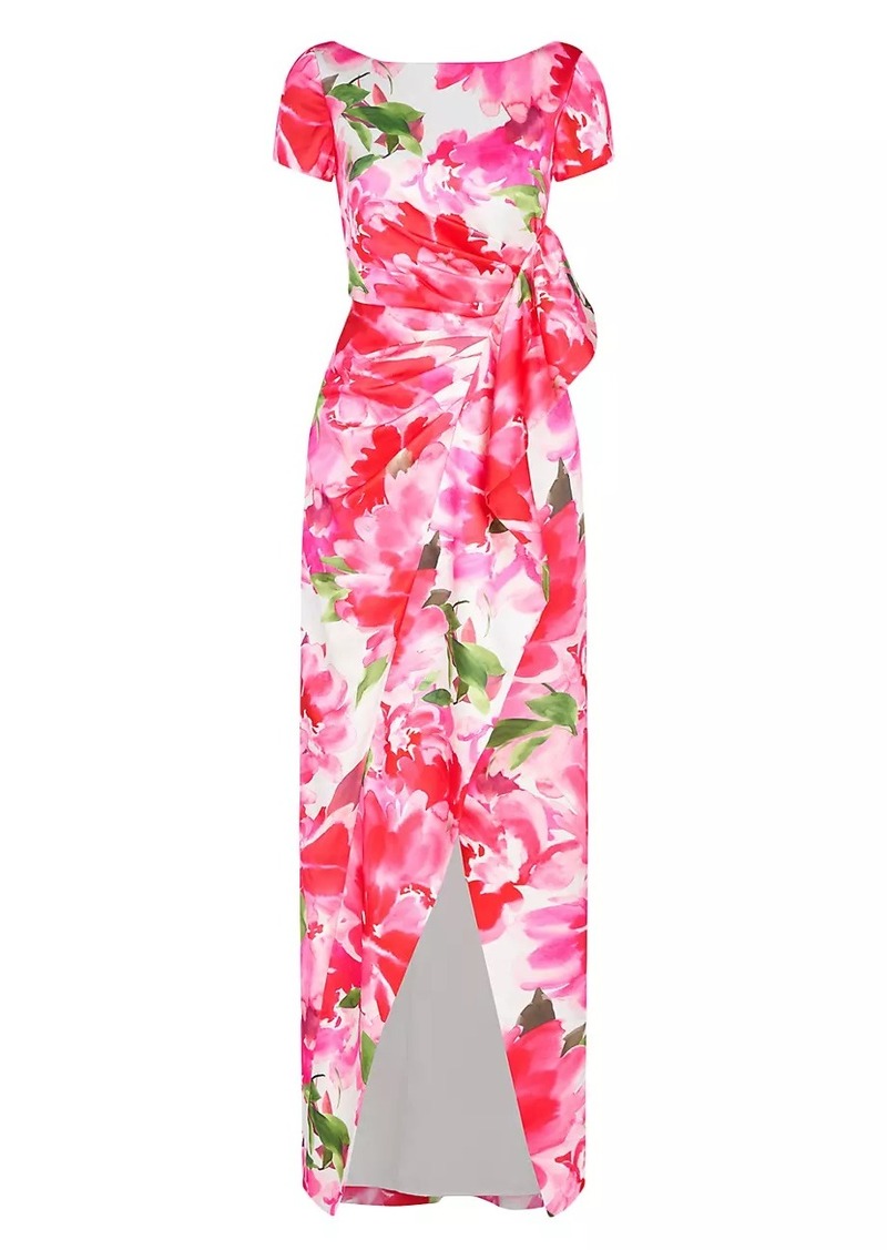 Kay Unger New York Franca Floral-Printed Column Gown