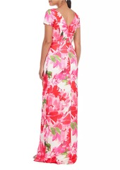 Kay Unger New York Franca Floral-Printed Column Gown