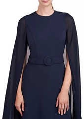 Kay Unger New York Freya Crepe Cape Gown