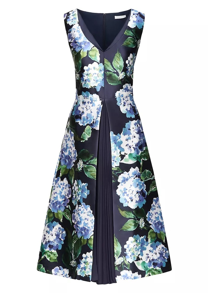 Kay Unger New York Giavanna Floral Mikado Midi-Dress