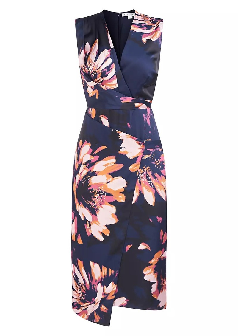 Kay Unger New York Gretel Floral Wrap Midi-Dress