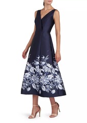 Kay Unger New York Hattie Mikado A-Line Midi-Dress