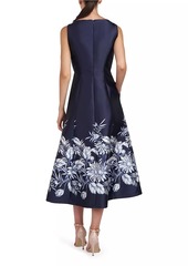 Kay Unger New York Hattie Mikado A-Line Midi-Dress