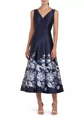 Kay Unger New York Hattie Mikado A-Line Midi-Dress