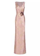 Kay Unger New York Joan Floral Jacquard Gown