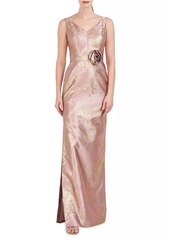 Kay Unger New York Joan Floral Jacquard Gown