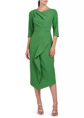 Kay Unger New York Joelle Ruffled Midi-Dress