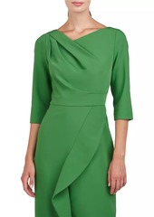 Kay Unger New York Joelle Ruffled Midi-Dress