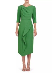 Kay Unger New York Joelle Ruffled Midi-Dress